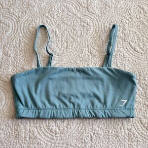 Gymshark Aqua Blue Bandeau Sports Bra Size Small